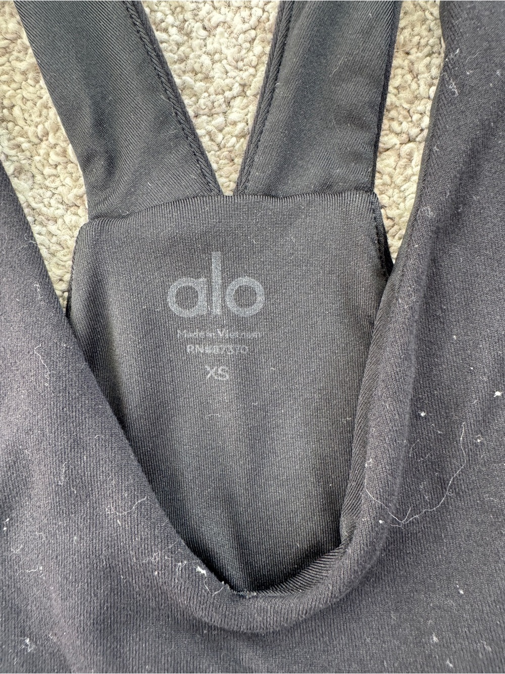 Alo Yoga Black Sports Bra Crop Tank | Women’s XS | Racerback | Medium Support - Picture 3 of 5